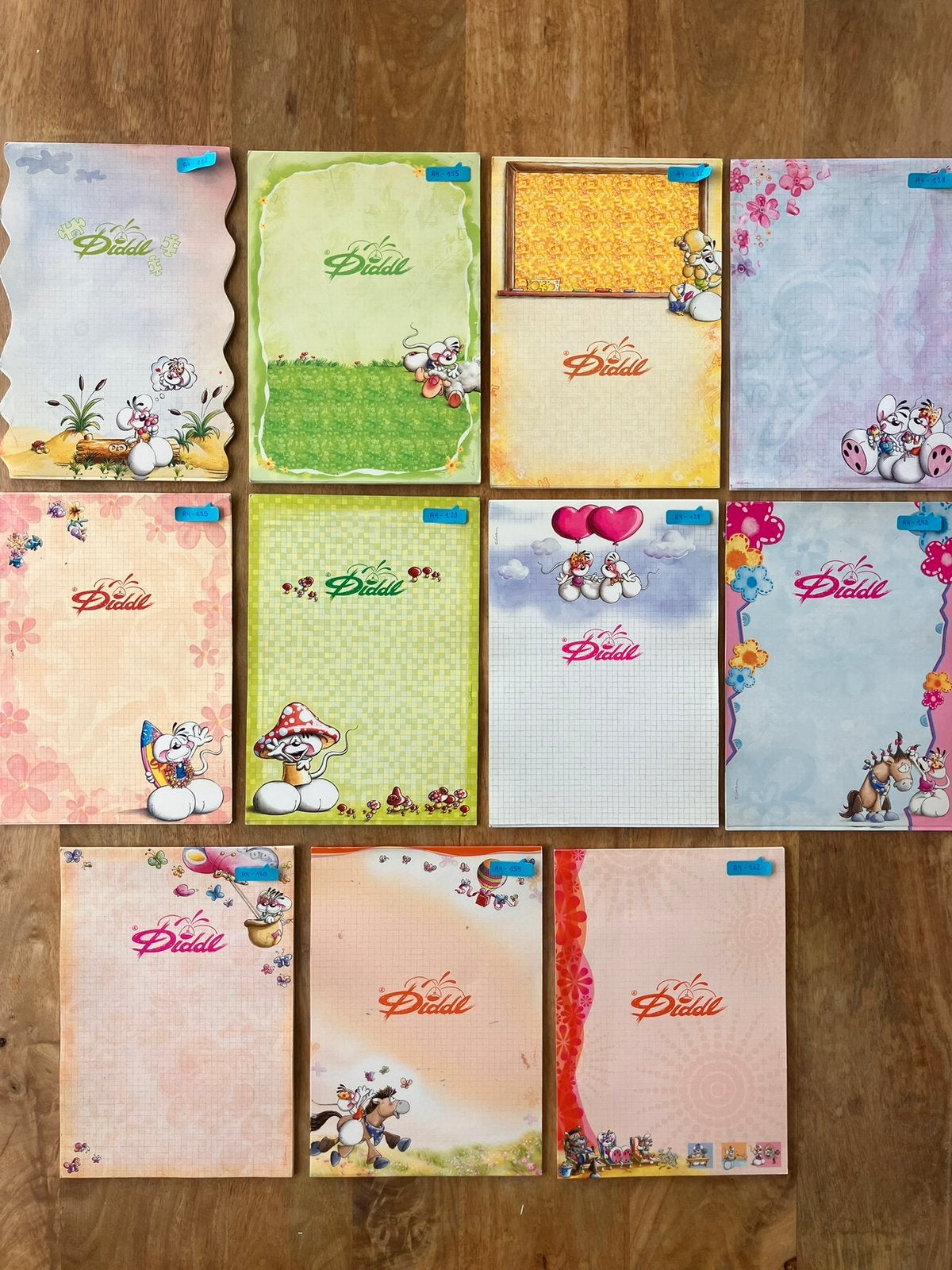 Diddl - Set van 11 A4 blaadjes, Ophalen of Verzenden, Diddl, Zo goed als nieuw