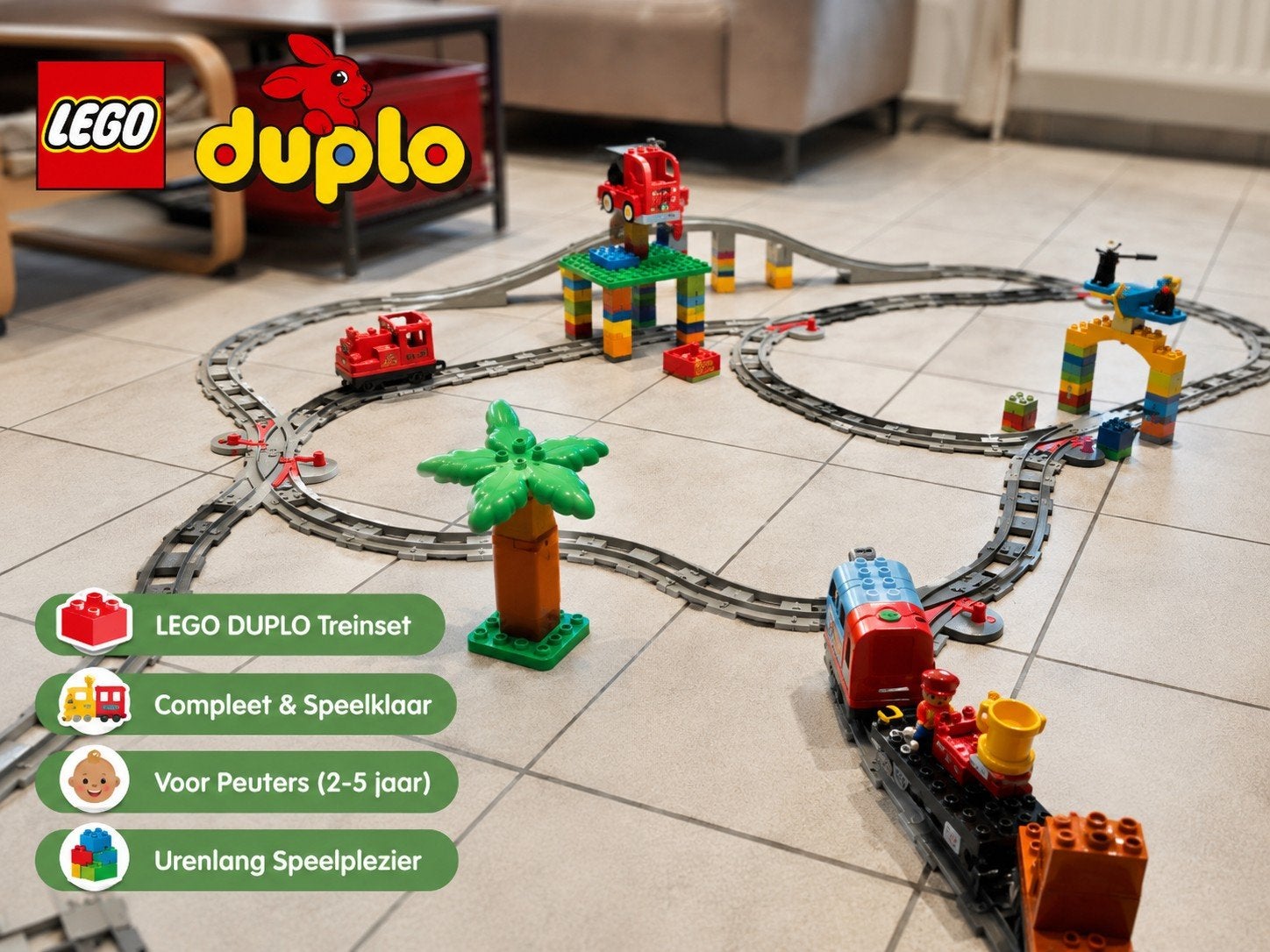 LEGO DUPLO Gemotoriseerde Treinbaan XXL – Compleet – Werkend, Ophalen, Compleet, Duplo