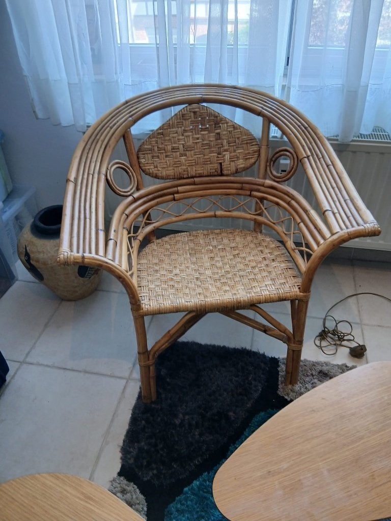 Fauteuil en rotin, 75 à 100 cm, Osier ou Rotin, Comme neuf, Enlèvement