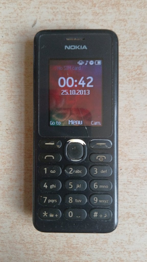 Nokia 108 GSM met lader, Ophalen, Gebruikt, Zwart, Fysiek toetsenbord