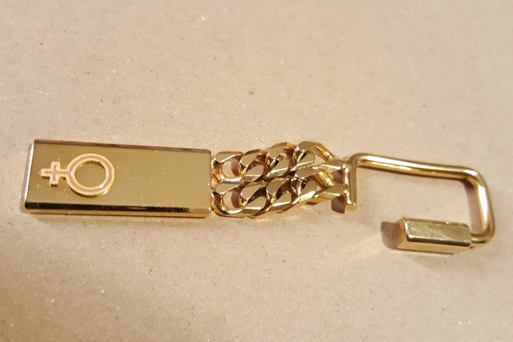 Vintage goudkleurige sleutelhanger Venussymbool vrouw, Verzamelen, Ophalen of Verzenden, Zo goed als nieuw, Overige typen