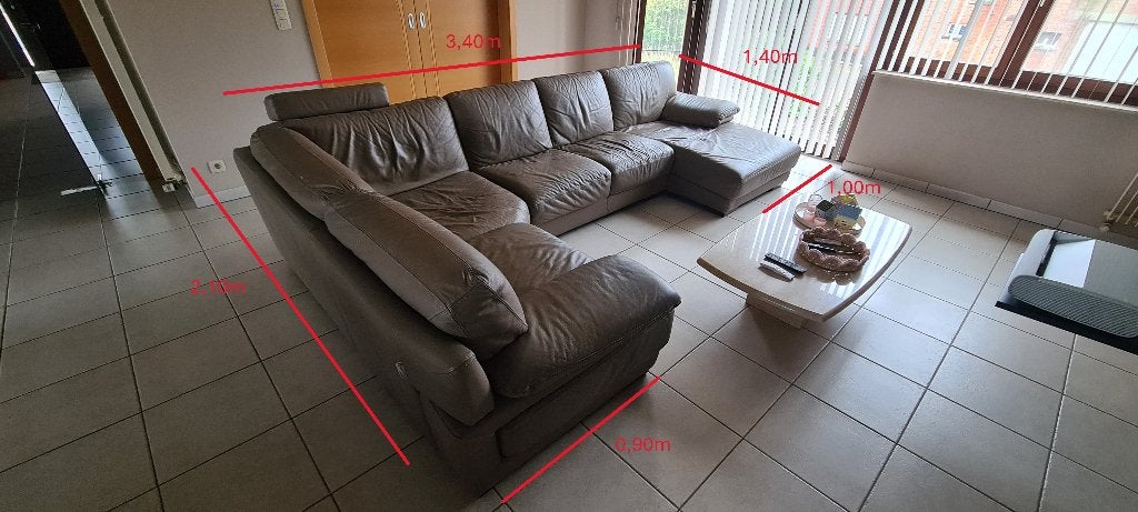 HOEKZETEL, Huis en Inrichting, Ophalen, Gebruikt, Leer, Modern/Eigentijds