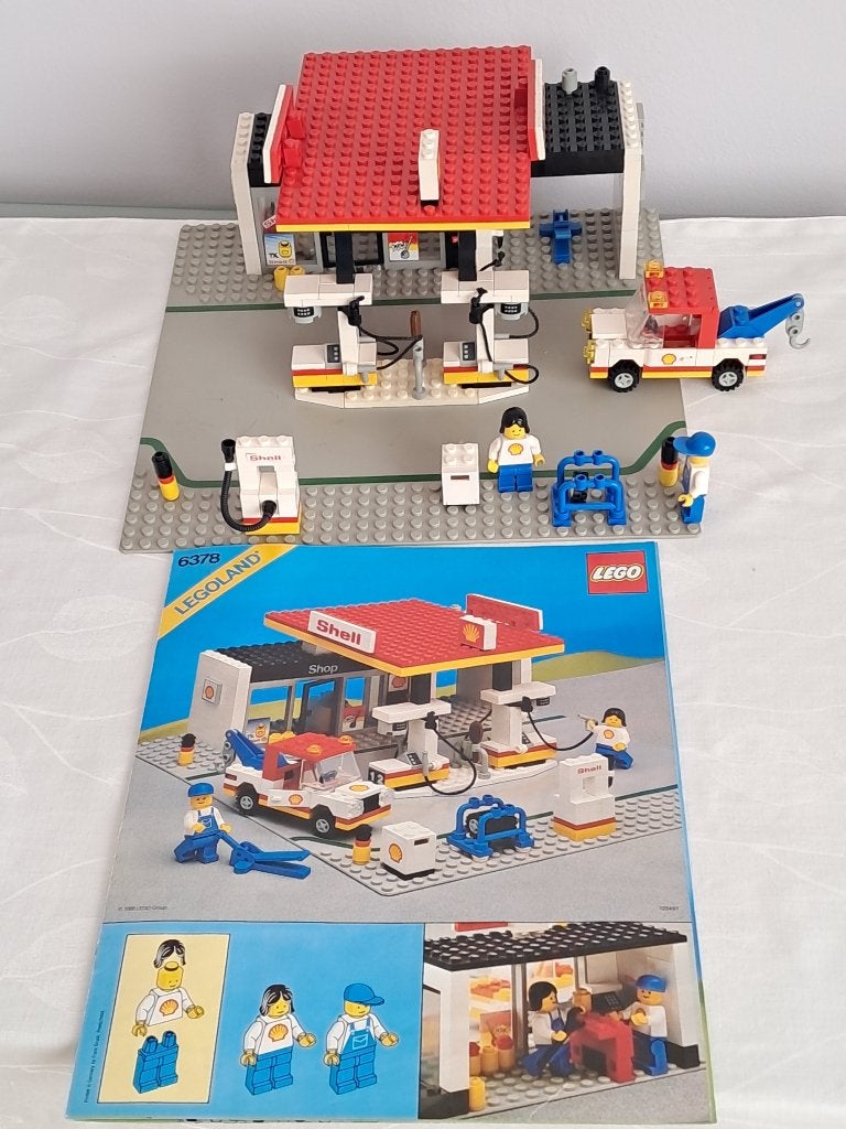Lego Legoland 6378 Shell station 1986, Enlèvement ou Envoi, Lego, Ensemble complet, Instructions incluses