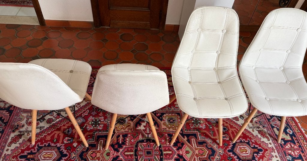 set van 4 stoelen, Huis en Inrichting, Stoelen, Ophalen, Kunststof, Gebruikt, Wit