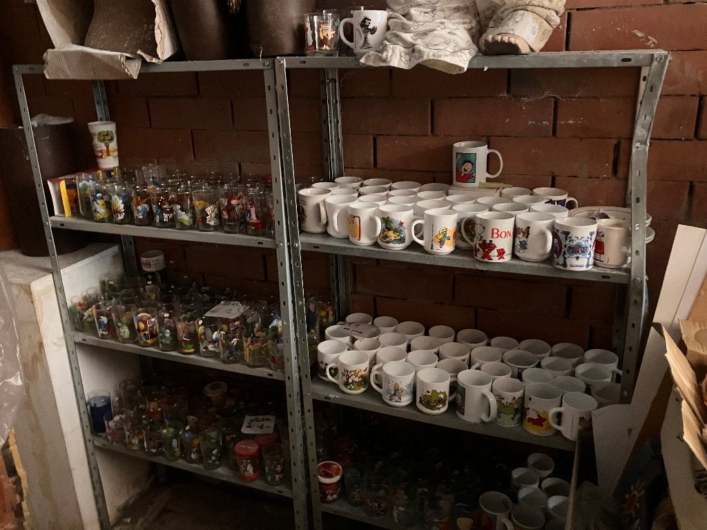 groot lot glazen en tassen met opdruk (+300 stuks), Verzamelen, Ophalen, Gebruikt