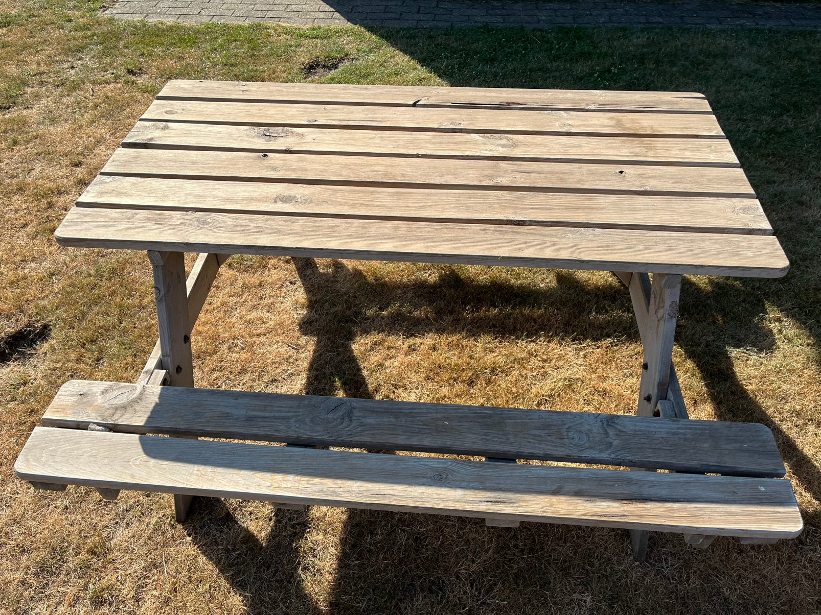 Leuke picknicktafel, Jardin & Terrasse, Tables de pique-nique, Enlèvement, Utilisé, Rectangulaire, Bois