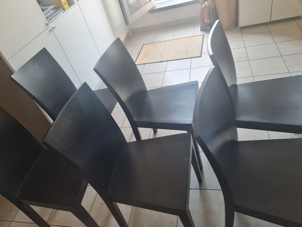 Set van 6 stoelen, Huis en Inrichting, Stoelen, Ophalen, Bruin, Zo goed als nieuw, Vijf, Zes of meer stoelen