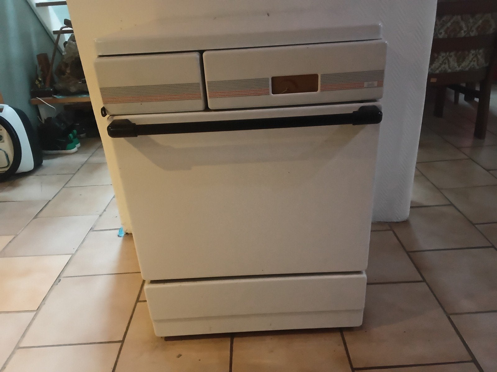 cuisinière Deville blanche bois et charbon L60cm l60cm H80cm, Cuisinière, Comme neuf, Enlèvement, Bois