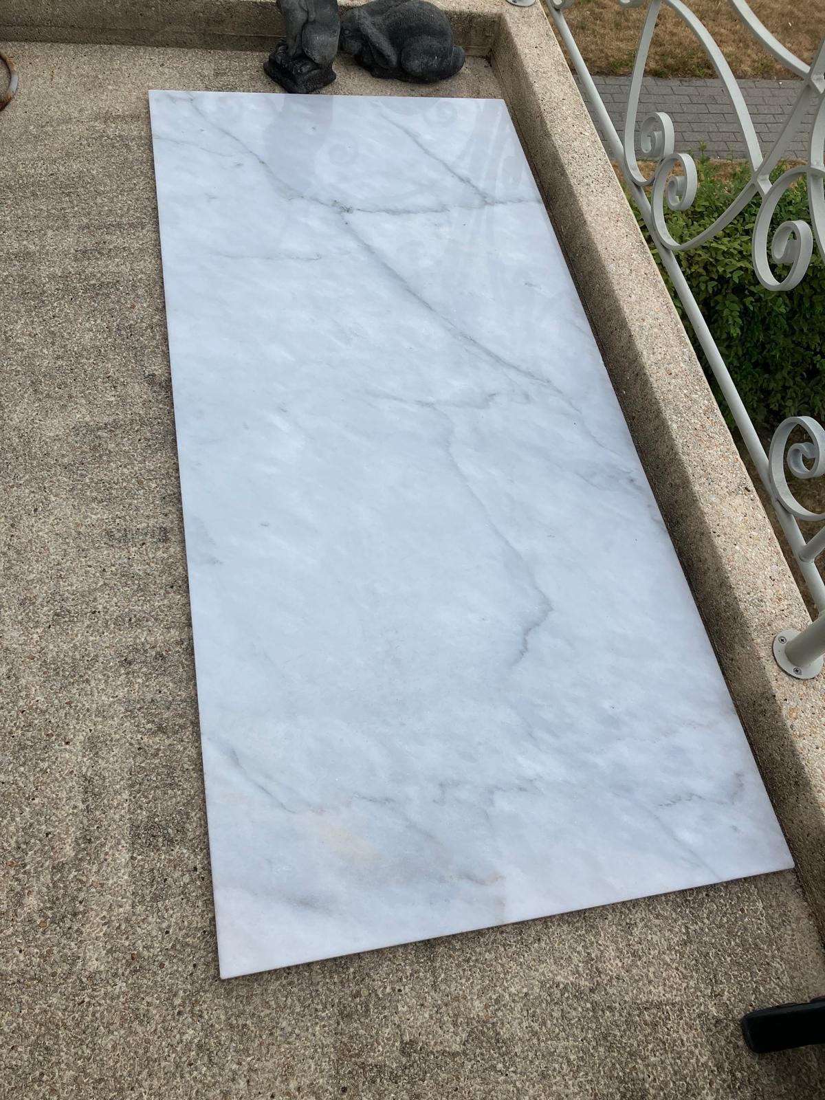 Carrara marmer blad 180x80cm – wit met grijze ader, Ophalen, Gebruikt, 20 tot 50 mm