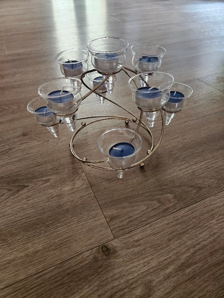 Kandelaar theelichthouder, Ophalen, Zo goed als nieuw, Metaal, 20 cm