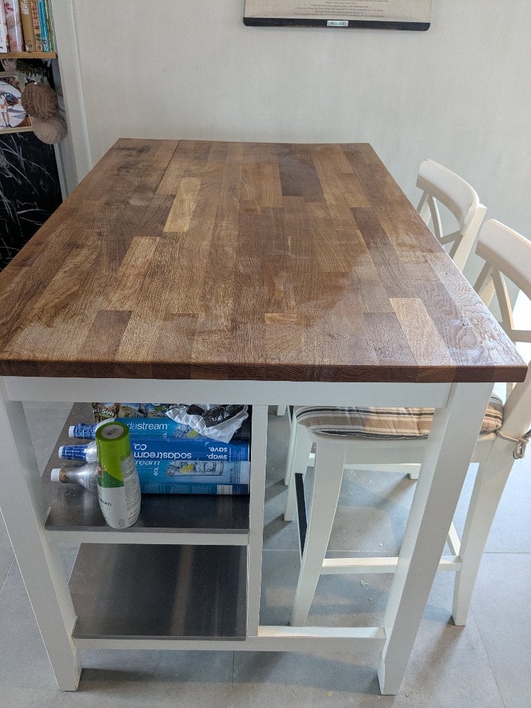 Keukeneiland Ikea met 2 stoelen, Ophalen, Gebruikt, Wit