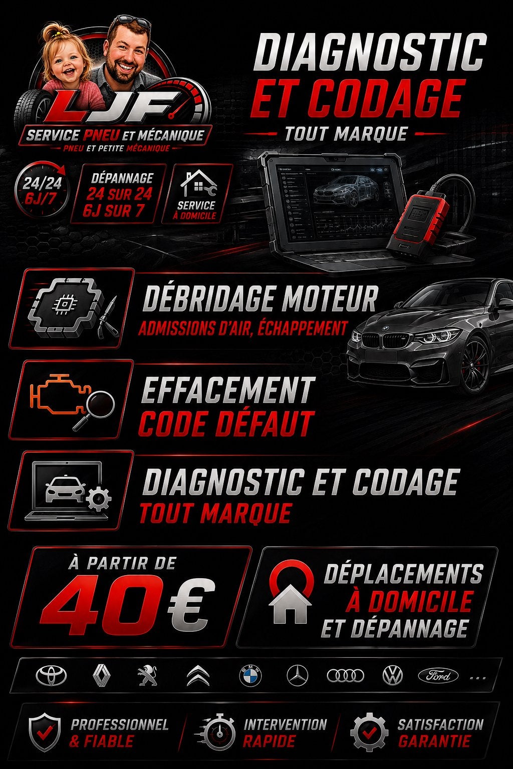 LJF SERVICE diagnostique - Codage voiture, Autos : Divers, Tuning & Styling, Enlèvement
