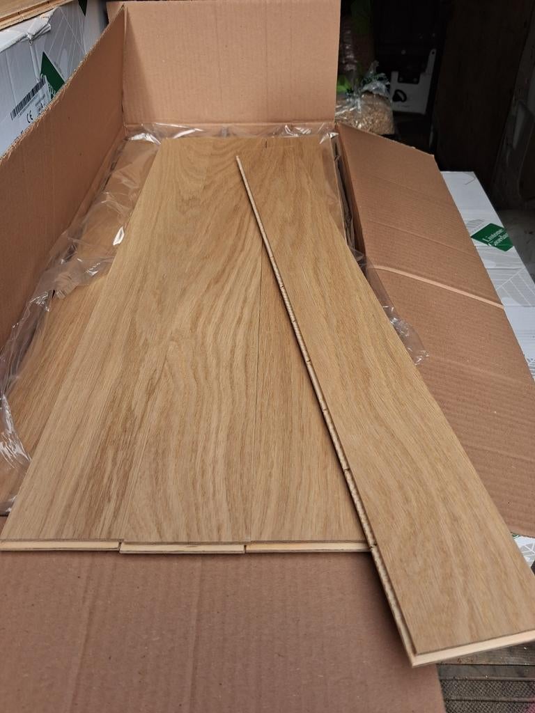 33m² halfparket eik.  Nieuw.  20€m², Doe-het-zelf en Bouw, Ophalen, Nieuw