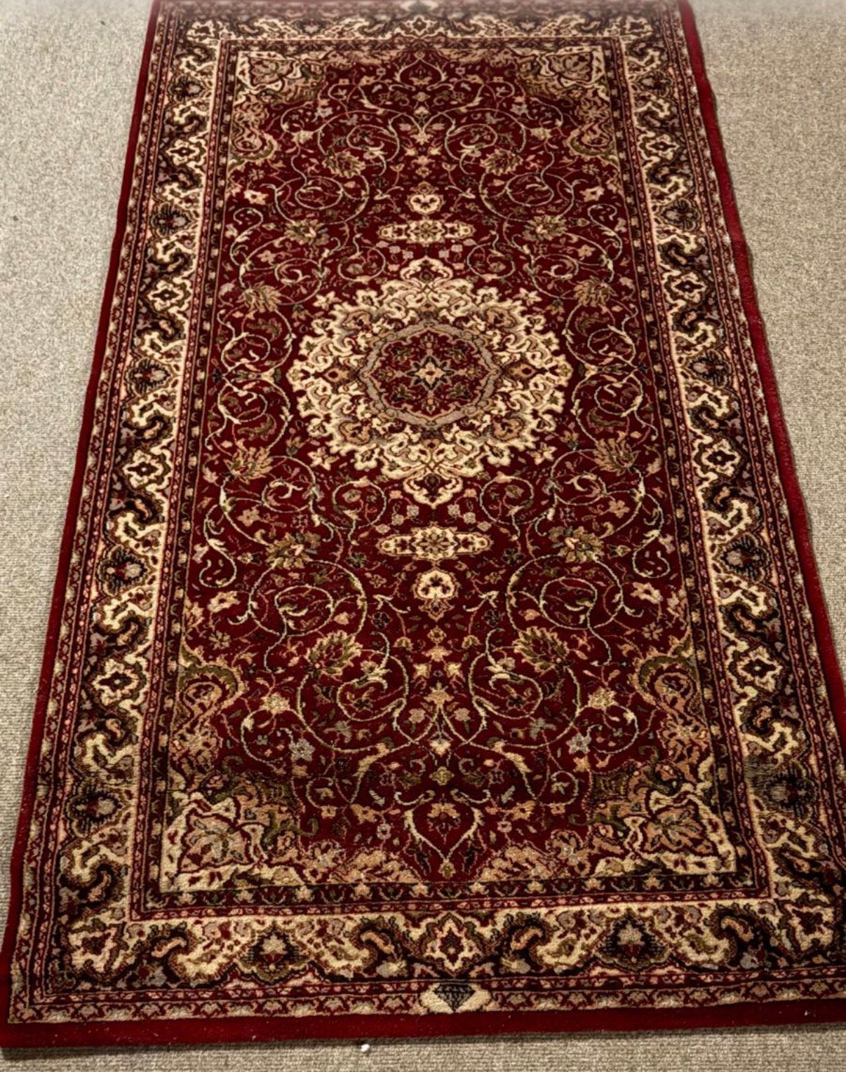 Wollen oosters tapijt 83  150 cm – rood en beige, Huis en Inrichting, Ophalen, Gebruikt, Rood