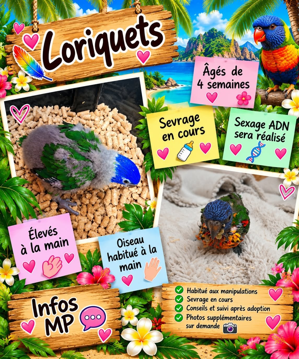 Lorique, Dieren en Toebehoren, Meerdere dieren, Papegaai, Pratend
