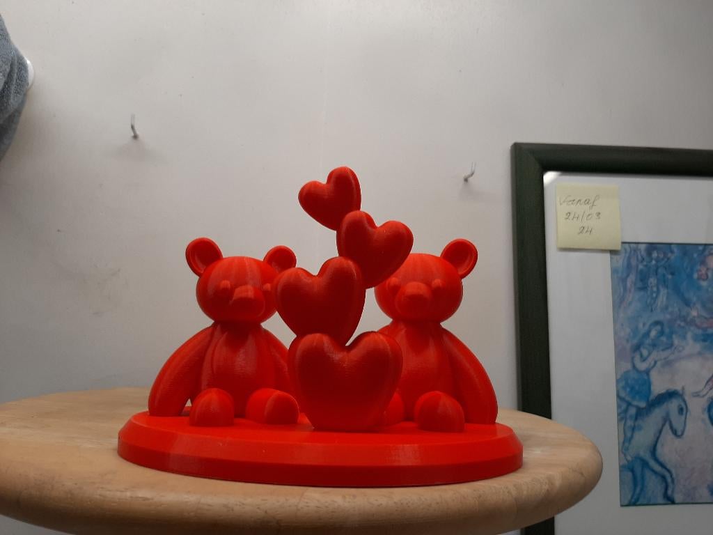 3 D Twee Teddyberen met HartenToren 136, Enlèvement ou Envoi, Neuf