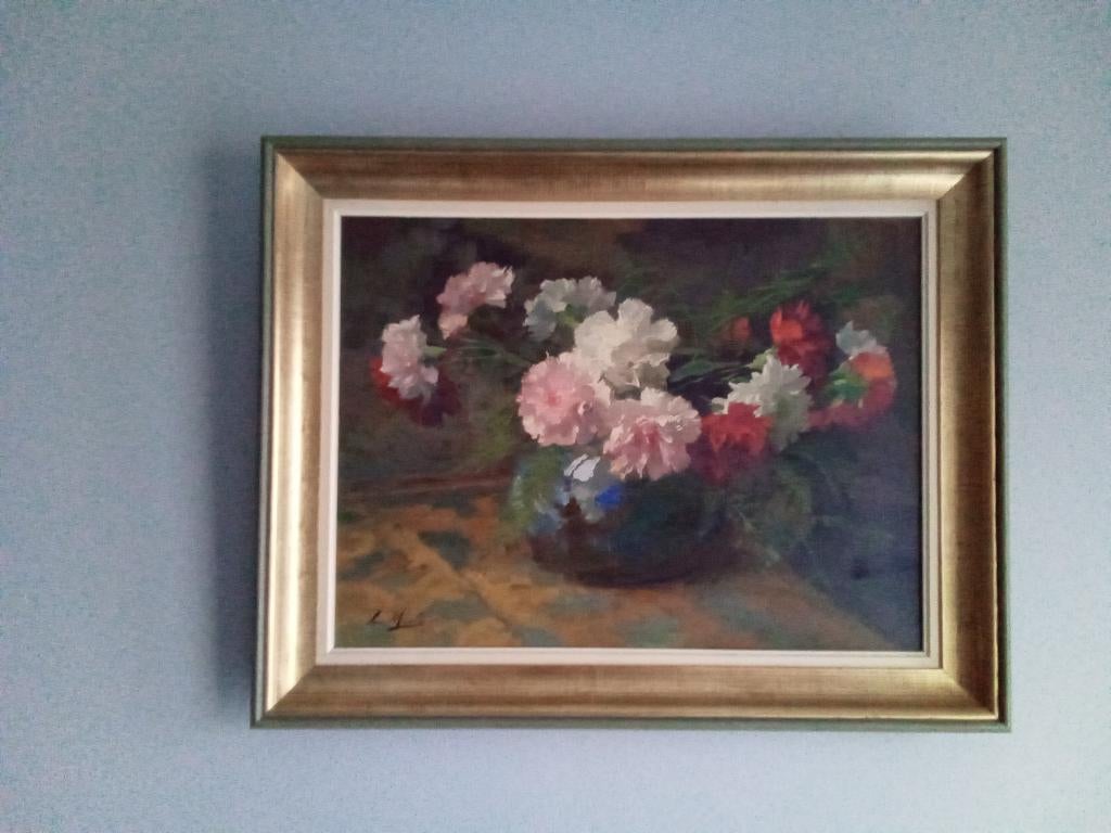 Schilderij bloemen, Ophalen