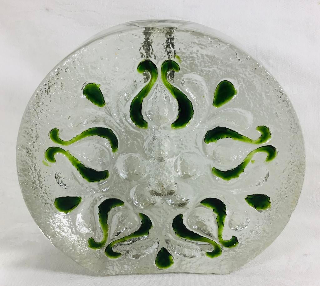 Vase Walther glass verre d'art design vintage Solifleur 70s, Enlèvement ou Envoi, Maison et Meubles