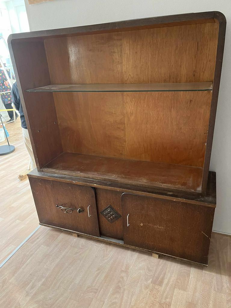 ‼️ VENTE RAPIDE ‼️ Meuble/Présentoir en bois avec rangement, Antiquités & Art, Enlèvement