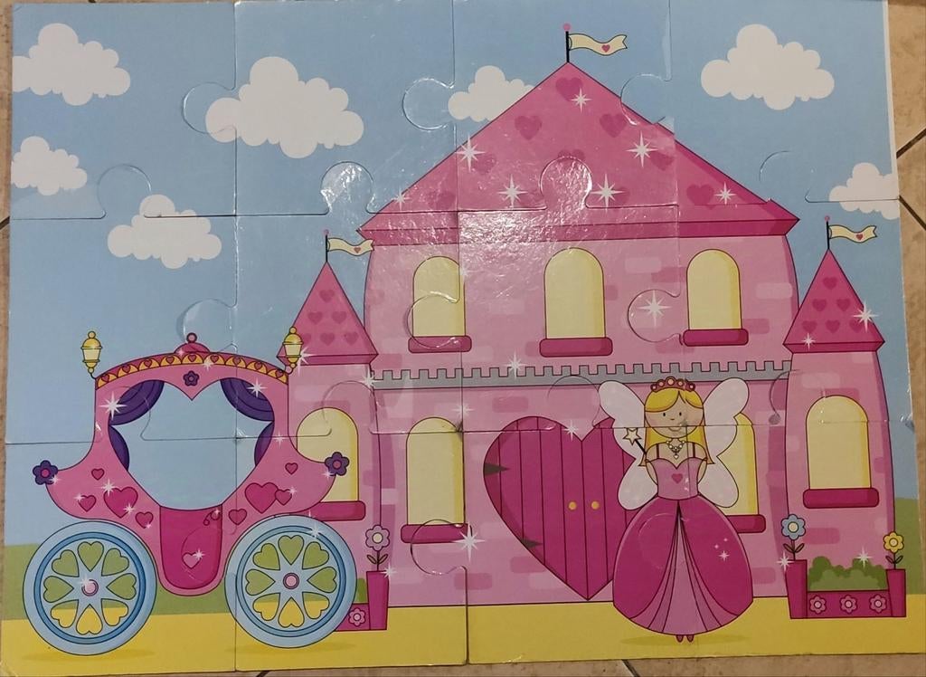 Grote vloer puzzels: prinses koest paleis / dieren, Enlèvement, 10 à 50 pièces, Utilisé