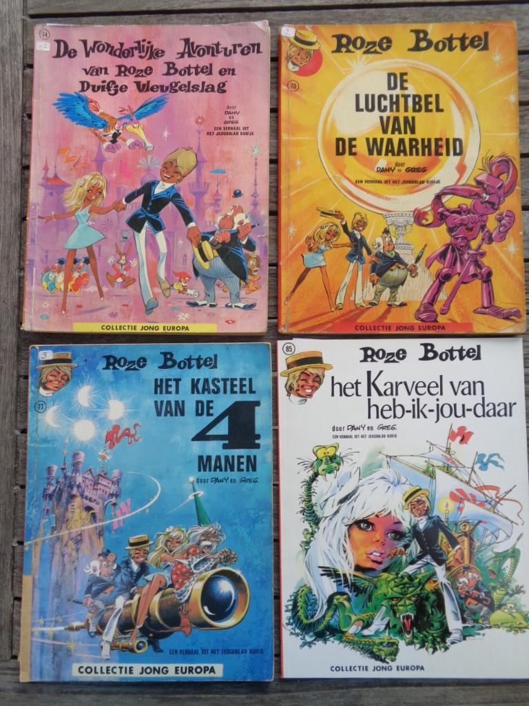 Roze Bottel - album 1, 2, 3 en 4 - 1e dr.  Collectie Jong Eu, Boeken, Verzenden