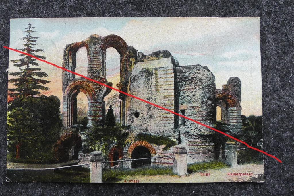 Postkaart 6/8/1908 Trier, Kaiserpalast, Duitsland, Ophalen of Verzenden, Voor 1920, Gelopen, Duitsland