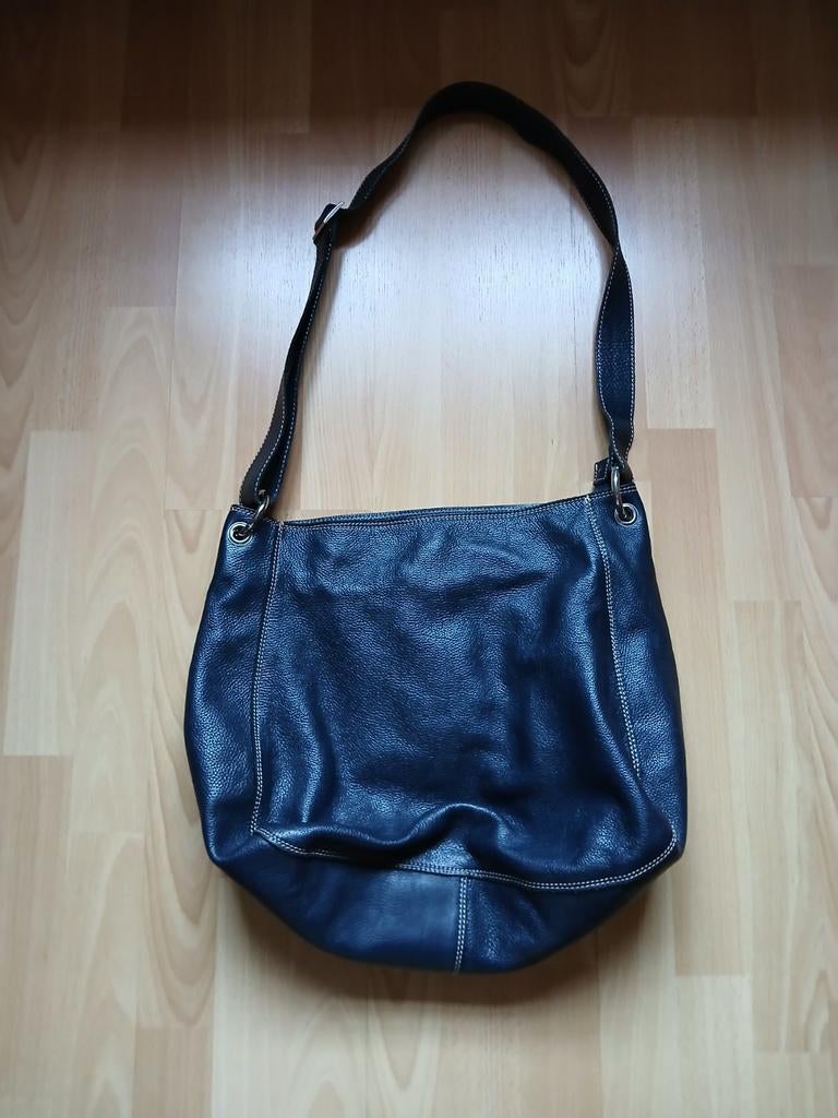 Grand sac à bandoulière en cuir bleu nuit, Enlèvement ou Envoi, Neuf, Bleu, Cuir