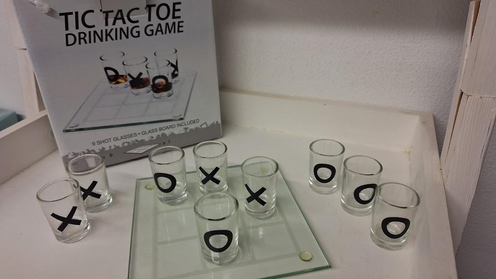 drankspelletje oxo shotglaasjes 9x tic tac toe, Enlèvement, Comme neuf