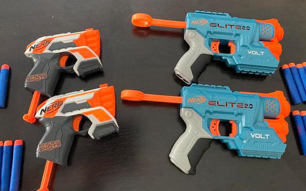 NERF - Set van 2 microshots en 2 Volt pistolen (zie detail), Kinderen en Baby's, Ophalen of Verzenden, Gebruikt