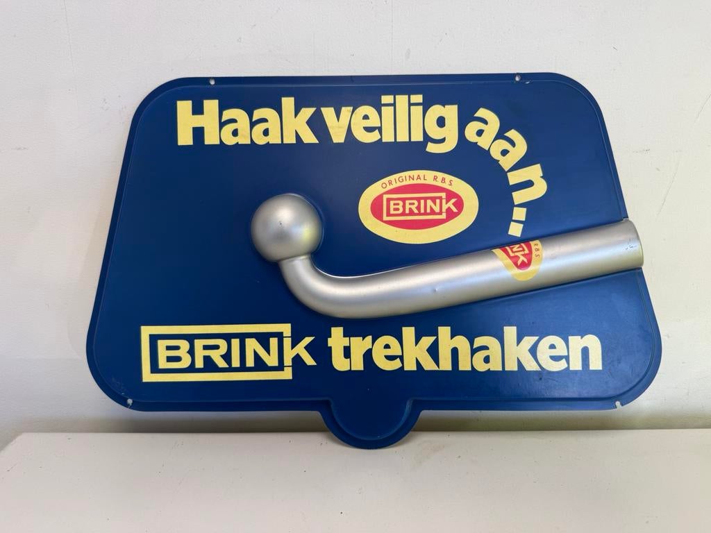 BRINK trekhaken oud reclamebord, Ophalen of Verzenden, Gebruikt, Reclamebord