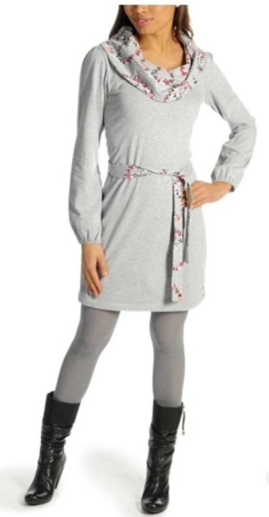 Grijze jurk van Pussy deluxe - Maat medium, Verzenden, Grijs