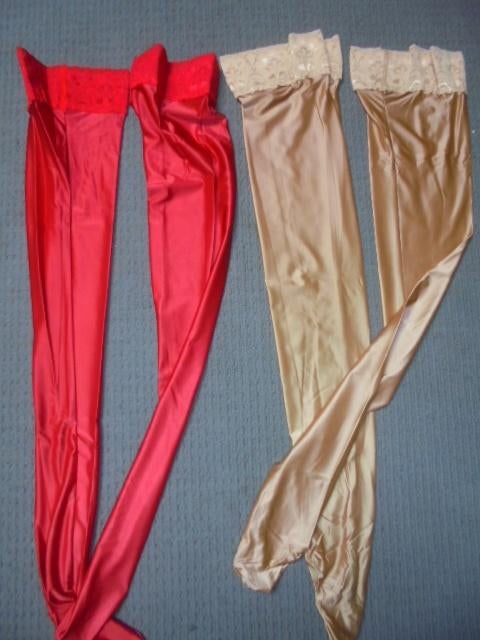 3 paar satijn  jarretel panty's, Verzenden, Nieuw, Maat 36/38 (S), Panty