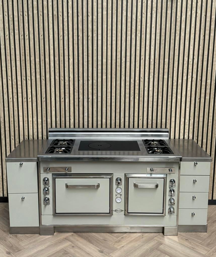 Poêle E-Caumartin de luxe 150cm + gaz + air chaud, Enlèvement ou Envoi, Comme neuf, Gril, Gaz