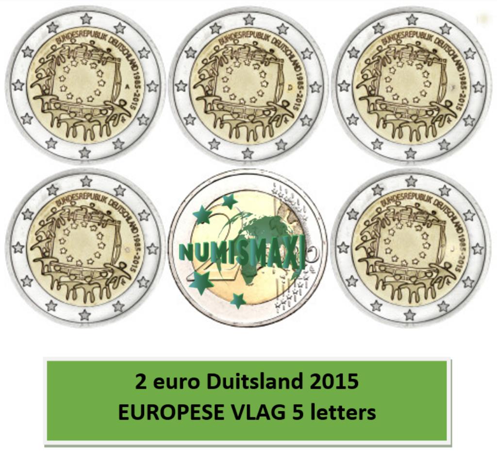 2 euros Allemagne 2015 Drapeau européen 5 lettres, Enlèvement ou Envoi, Allemagne, 2 euros