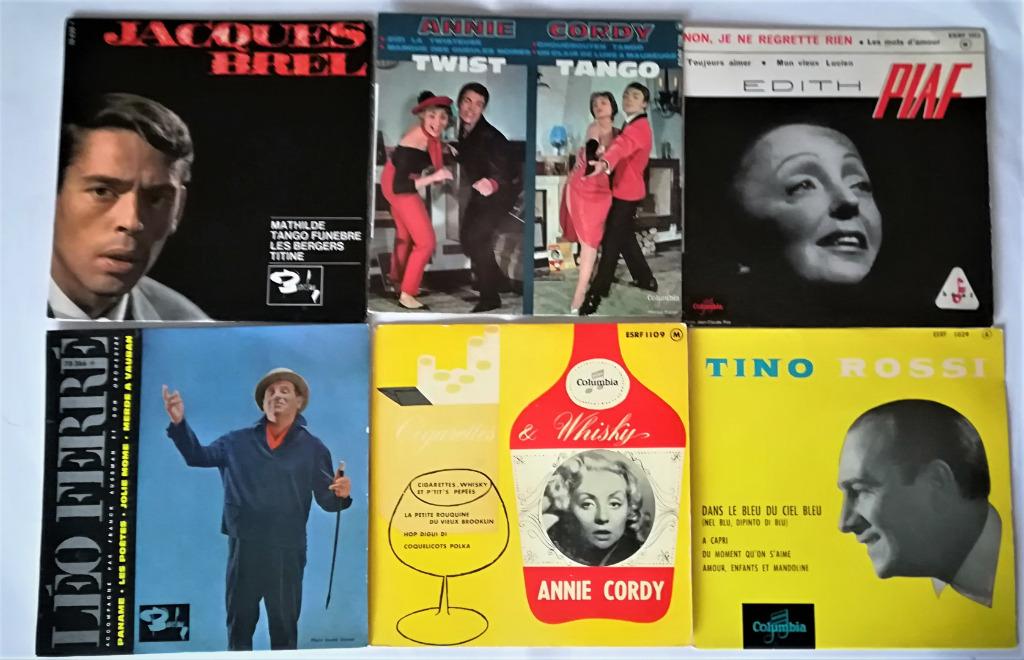 30 anciens 45 tours des années 50 et 60, + dédicace A Cordy, Enlèvement ou Envoi, Utilisé