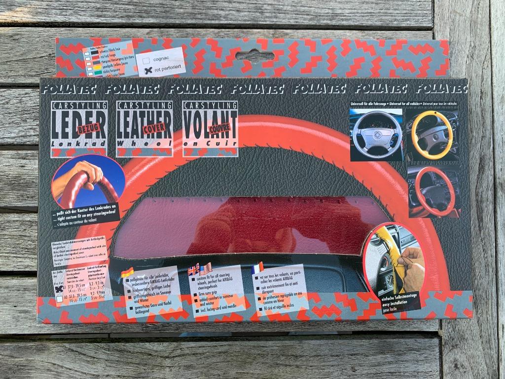 Housse en cuir pour volant FOLIATEC de couleur rouge., Autos : Divers, Tuning & Styling, Enlèvement ou Envoi