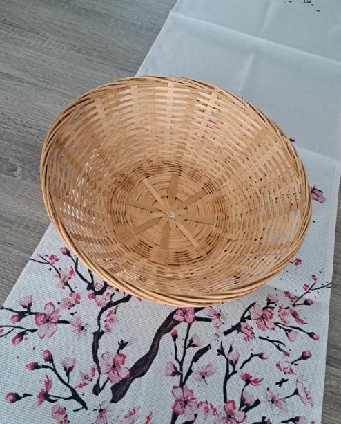 Ronde rieten mand, Mand, Rond, Ophalen of Verzenden, Zo goed als nieuw