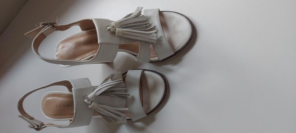Damesschoenen, hak 9cm, wit, 37, Sergio turri, Kleding | Dames, Ophalen of Verzenden, Zo goed als nieuw, Wit
