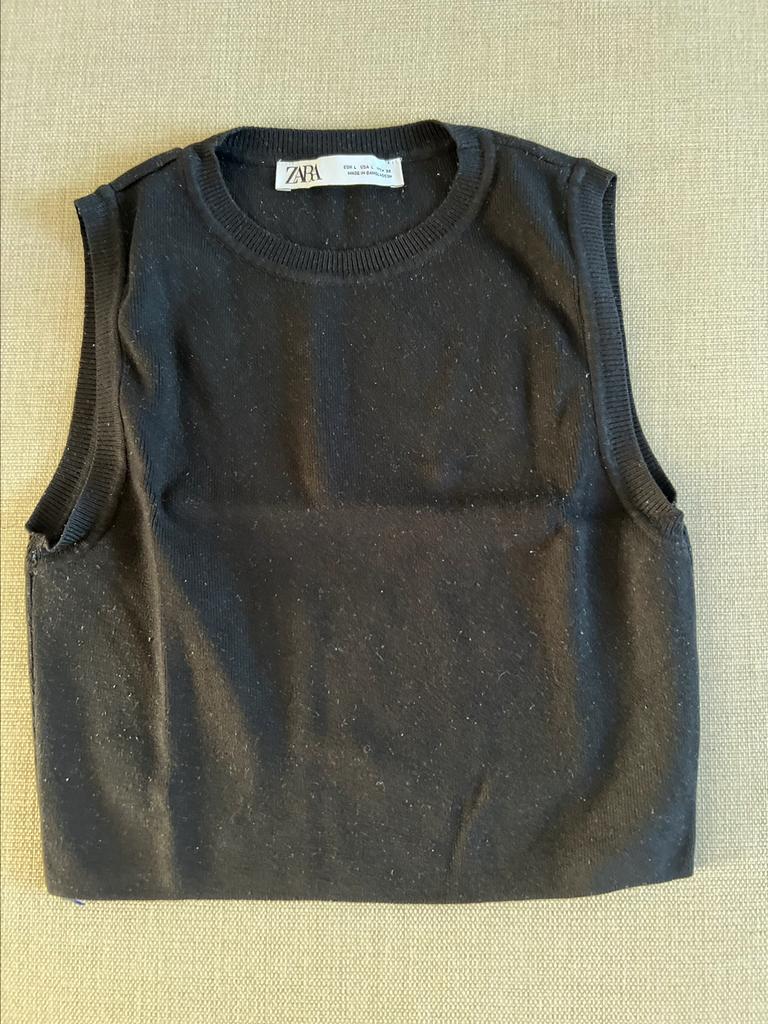 Top Zara taille L, Kleding | Dames, Topjes, Maat 42/44 (L), Zo goed als nieuw, Zonder mouw, Zara
