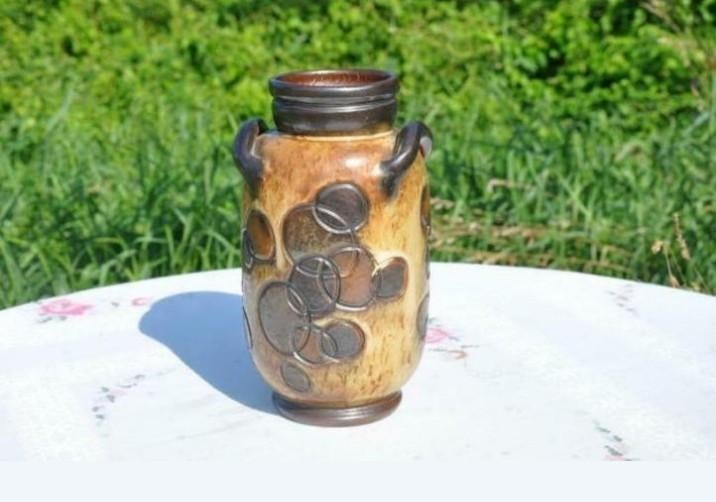 Vase en gres decor bulles, Enlèvement ou Envoi
