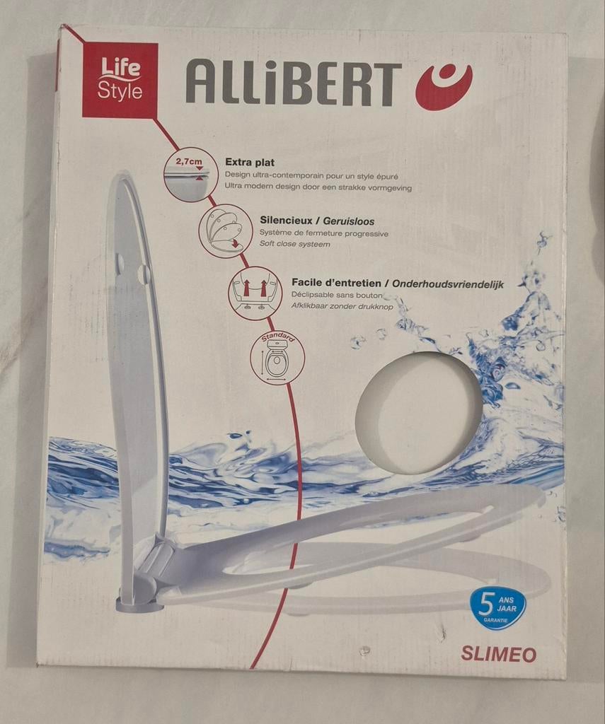 Nieuwe luxe toiletbril: Allibert, model Slimeo (extra dun), Huis en Inrichting, Badkamer | Badtextiel en Accessoires, Nieuw, Ophalen of Verzenden