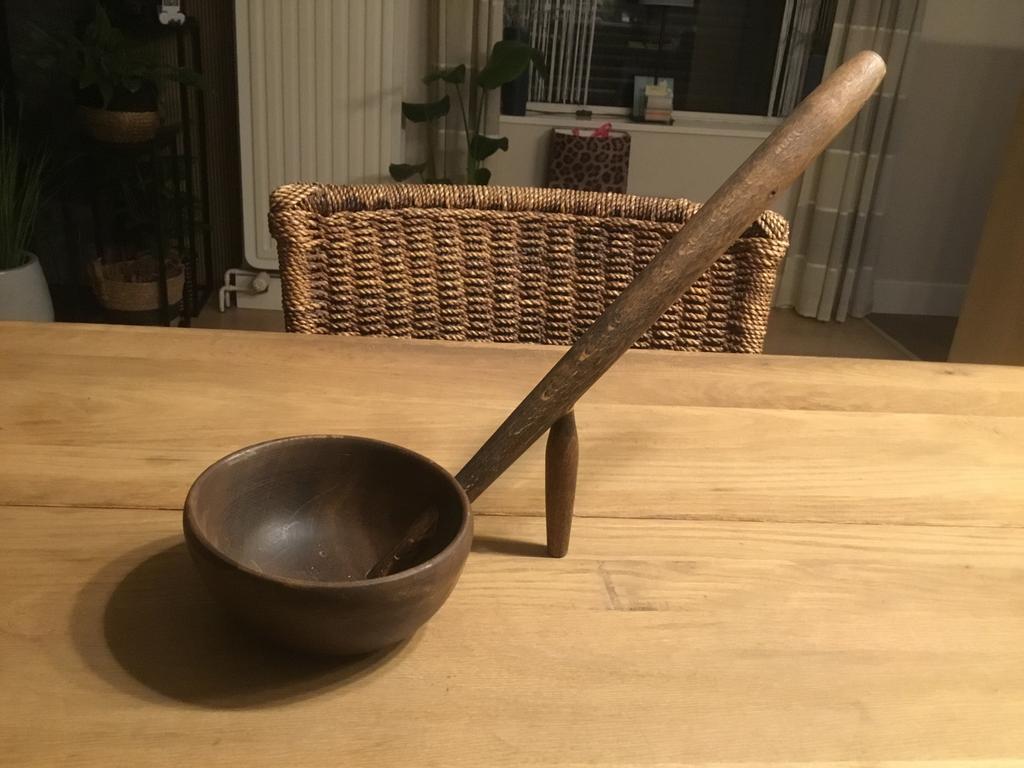 Mooie houten pollepel, Antiek en Kunst, Ophalen