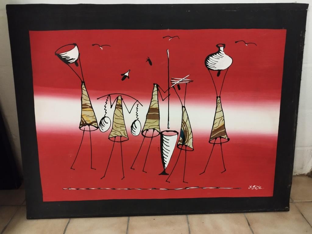 Toile peinte du Senegal, Antiek en Kunst, Ophalen of Verzenden