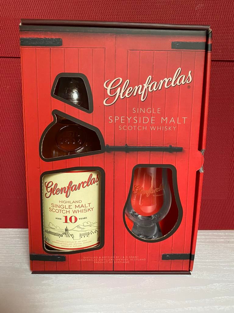 Glenfarclas , 10 Y met 1 glas, Verzamelen, Wijnen, Ophalen, Nieuw