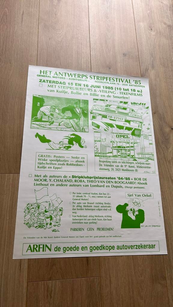 Affiche foire BD d'Anvers 1985 | chaland roba, Enlèvement ou Envoi, Comme neuf
