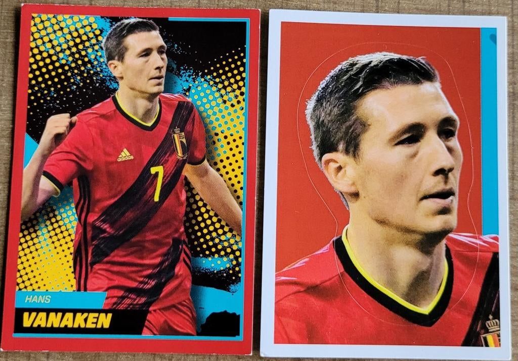 2 Panini stickers: Hans Vanaken, Ophalen of Verzenden, Zo goed als nieuw, Poster, Plaatje of Sticker