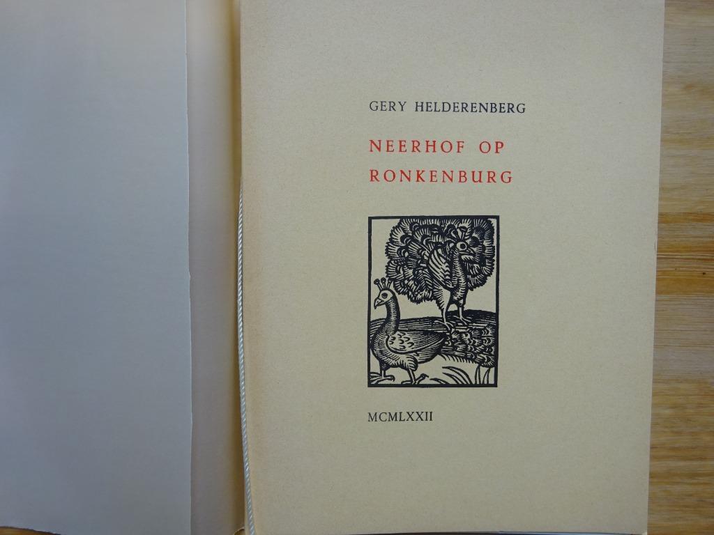 Gery Helderenberg, 1972, gedichten, Neerhof op Ronkenburg, Gery Helderenberg, Enlèvement ou Envoi, Un auteur, Comme neuf