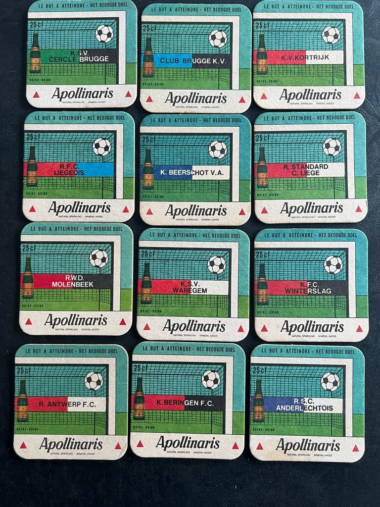 Bierviltjes - APOLLINARIS BELGISCH VOETBAL 1980-1981 (2), Ophalen of Verzenden, Zo goed als nieuw, Viltje(s)
