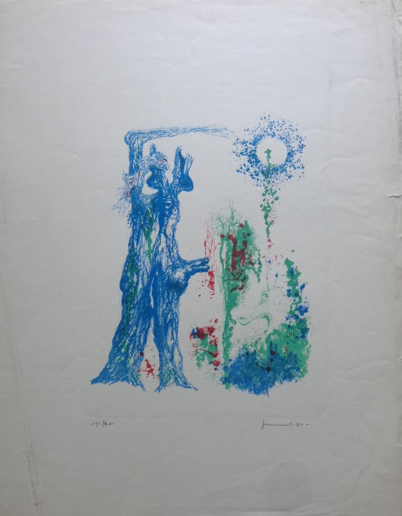 JAN VAERTEN / FIGURATIE / KLEURLITHO / 67x52cm / SIG, Ophalen of Verzenden