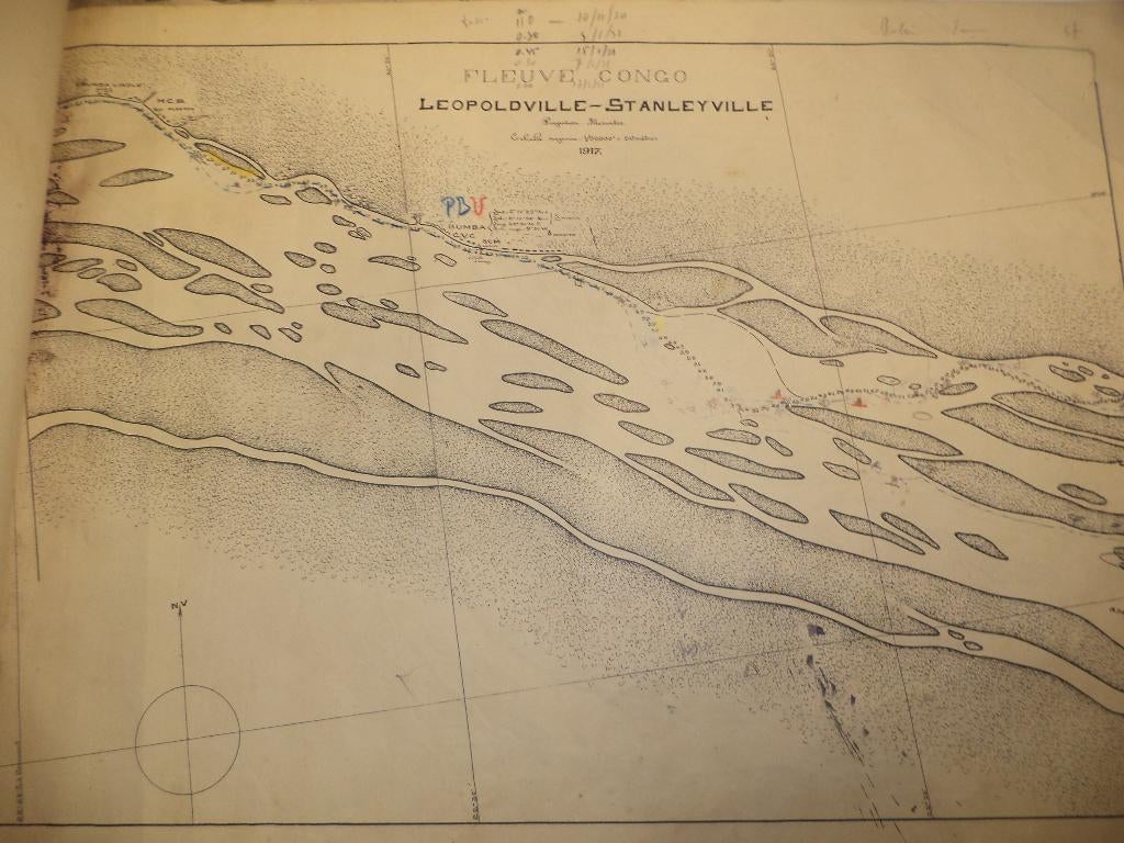 1917 KONGO BOMA Nissot chef hydrographe Kongostroom kaarten, Ophalen